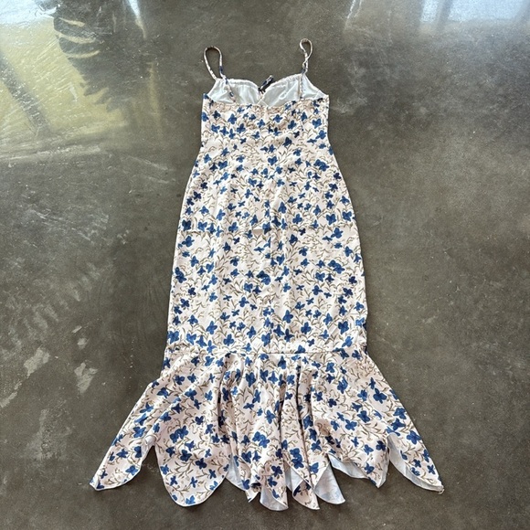 Commense Floral Print Knotted Irregular Hem Long Dress - Picture 9 of 14